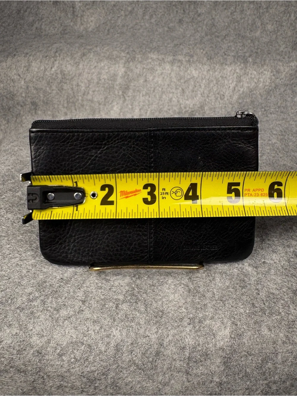 Black Genuine Leather Zip Coin Purse Card Holder Wallet